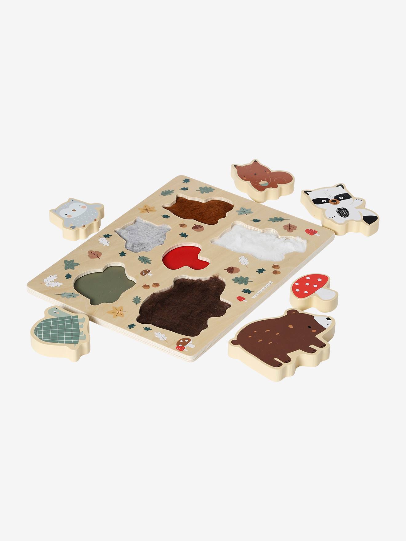 Vertbaudet Baby Fühl-Puzzle Holz FSC - braun