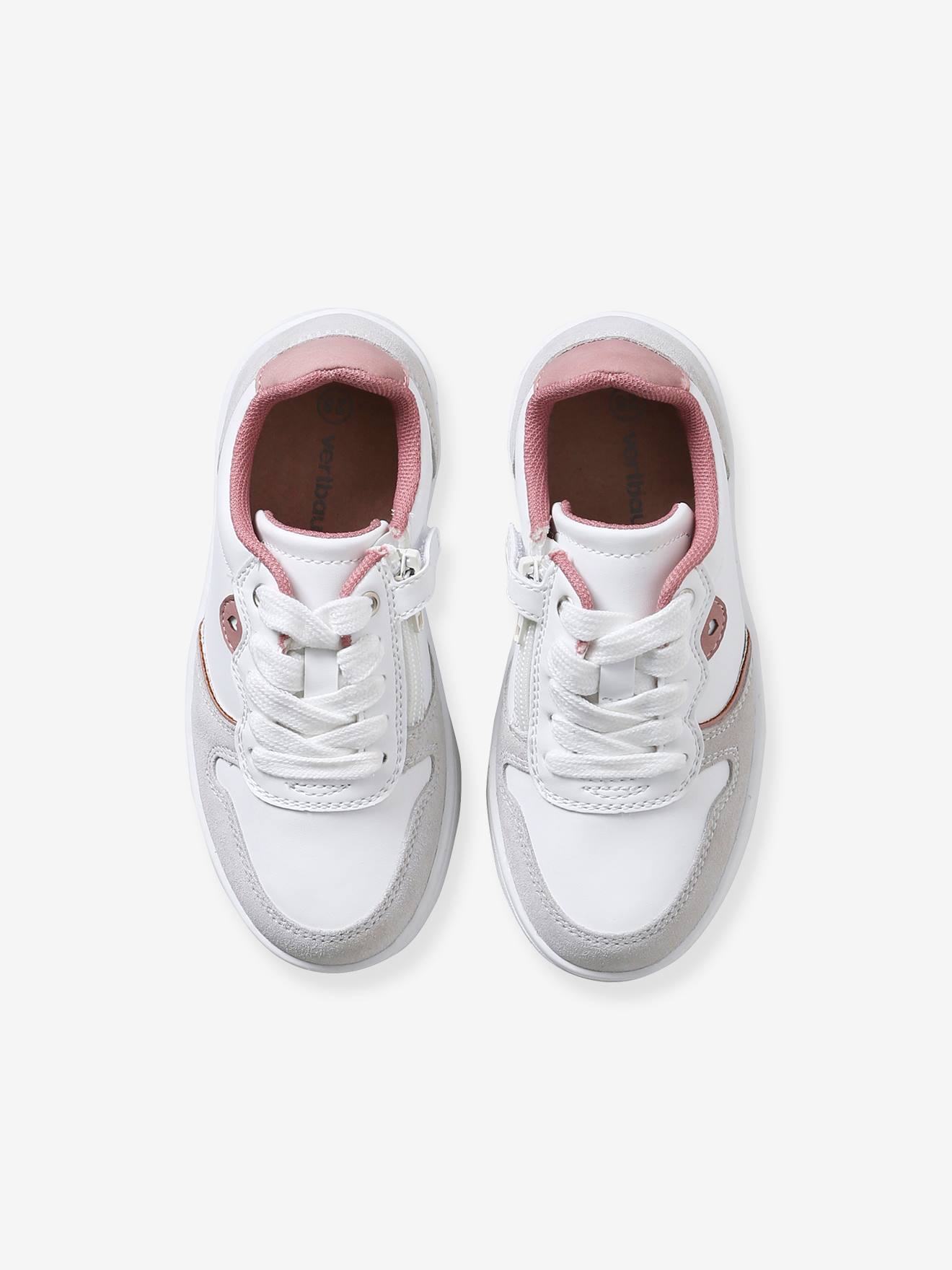 Vertbaudet Mädchen Sneakers mit Reißverschluss - weiß