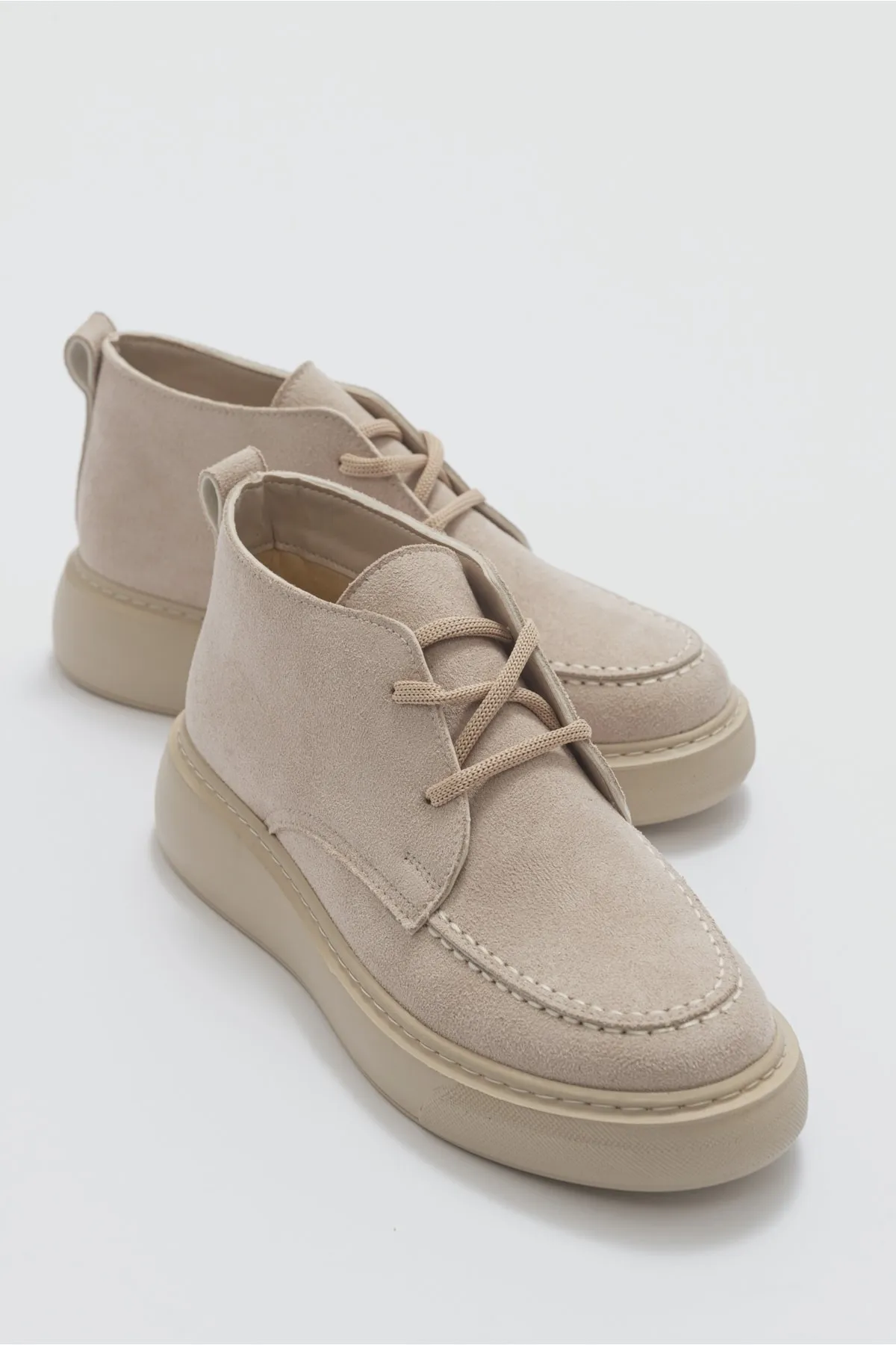 LuviShoes  Ventil Beige Wildleder Damenstiefel
