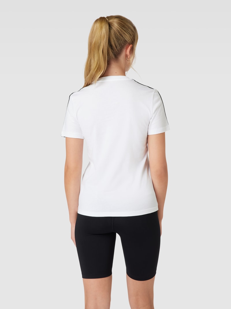 T-Shirt mit Kontraststreifen in weiß