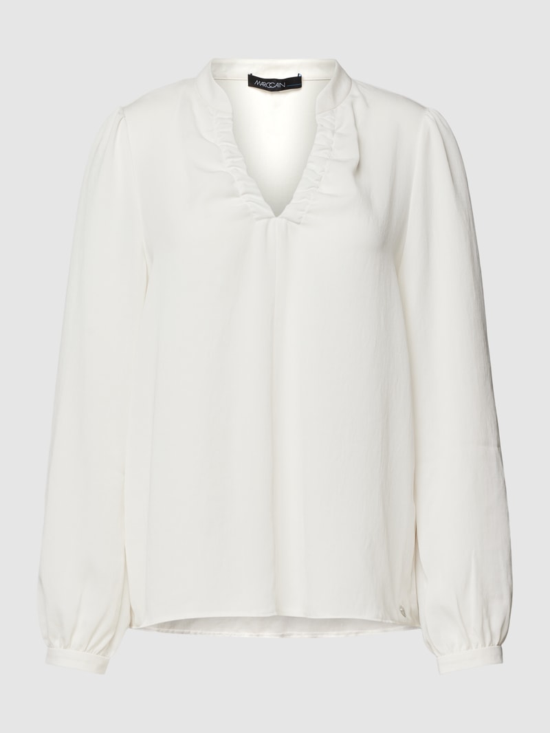 Bluse mit Tunikakragen in offwhite