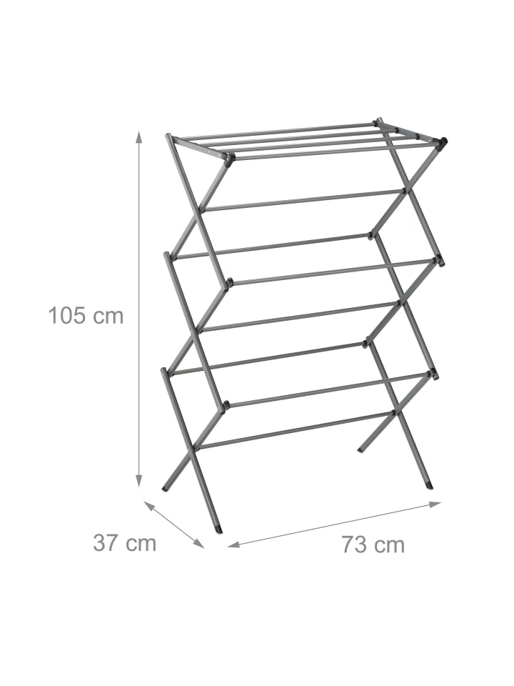 relaxdays Wäscheständer in Silber - (B)73 x (H)105 x (T)37 cm günstig kaufen onesize