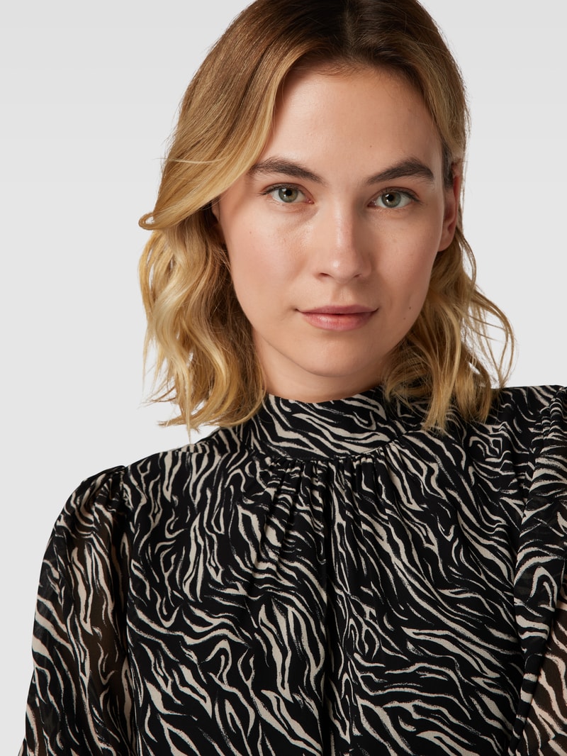 Bluse mit Ballonärmeln Modell 'MILA' in schwarz