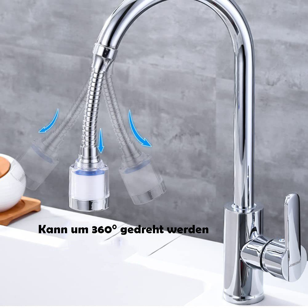 YYV Filterpumpen Wasserhahn Wasserfilter,AufbereitungTrinkwasser,spritzwassergeschützte, verlängerter Filterhahn 360° drehbar, Wasserfilter Wasserhahn