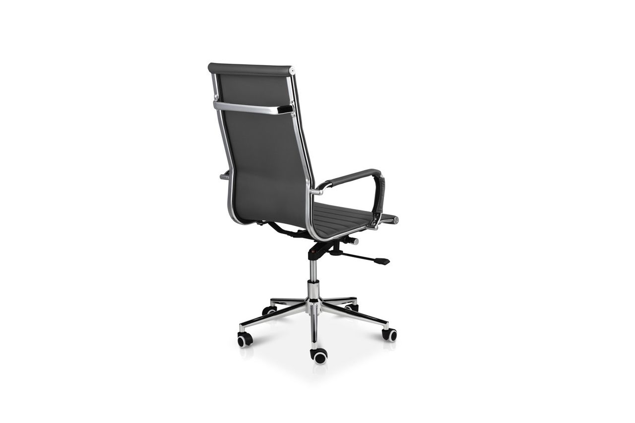 Lifa Living Bürostuhl Brisbane Dunkelgraues PU-Leder