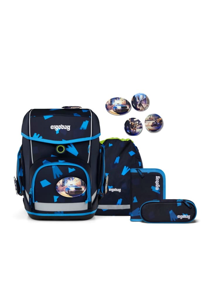 Ergobag Grundschulranzen-Set CUBO VerfolgBärjagd 5-tlg. in Blau günstig kaufen onesize