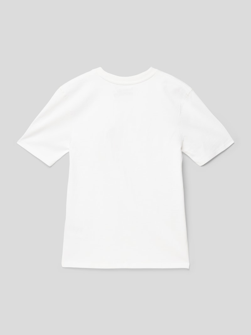 T-Shirt mit Label-Print in weiß