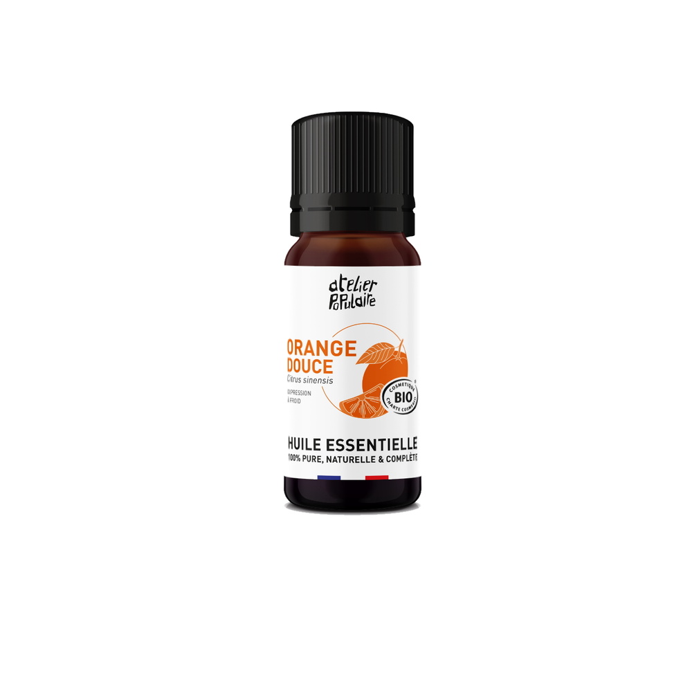 atelier populaire Huile essentielle biologique d’Orange douce | 10mL Huile essentielle