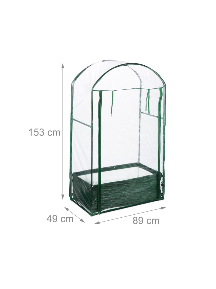 relaxdays Balkongewächshaus in Transparent/ Grün - (B)89 x (H)153 x (T)49 cm günstig kaufen onesize