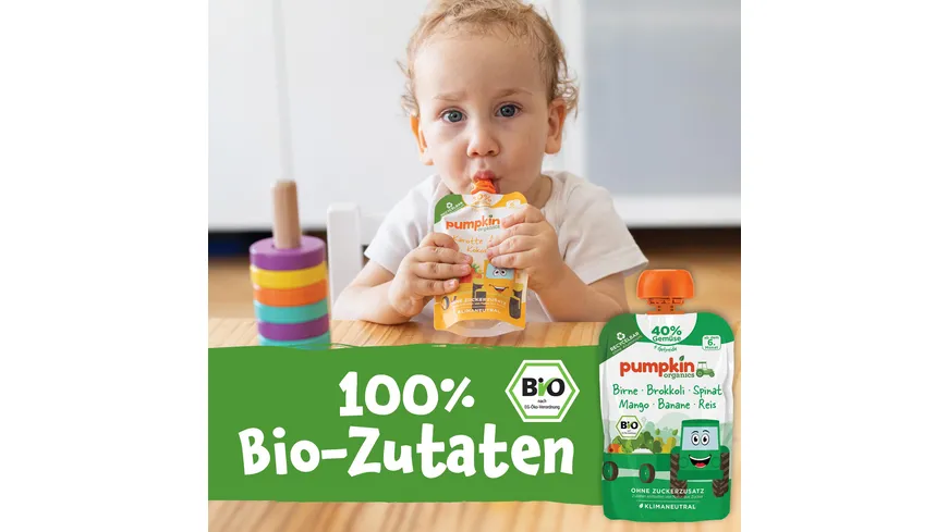 pumpkin organics Bio Quetschie Birne, Brokkoli, Spinat, Mango 100 g