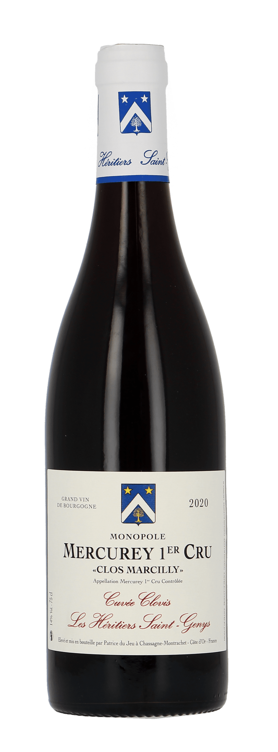 Les Héritiers Saint-Genys: Mercurey Premier Cru Clos Marcilly Cuvee Clovis 2020