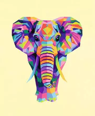 CreArt Funky Elefant - Malen nach Zahlen für Erwachsene