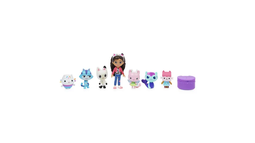 Spin Master Gabby‘s Dollhouse, Figuren Geschenkset, Gabby mit 6 Katzenfiguren und 1 Cat Delivery Überraschungsbox bunt