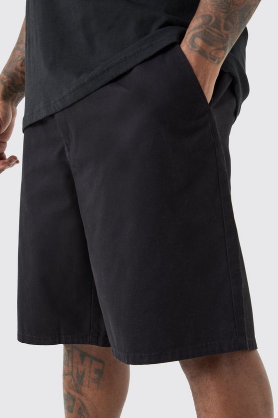 Plus lockere Shorts in Schwarz