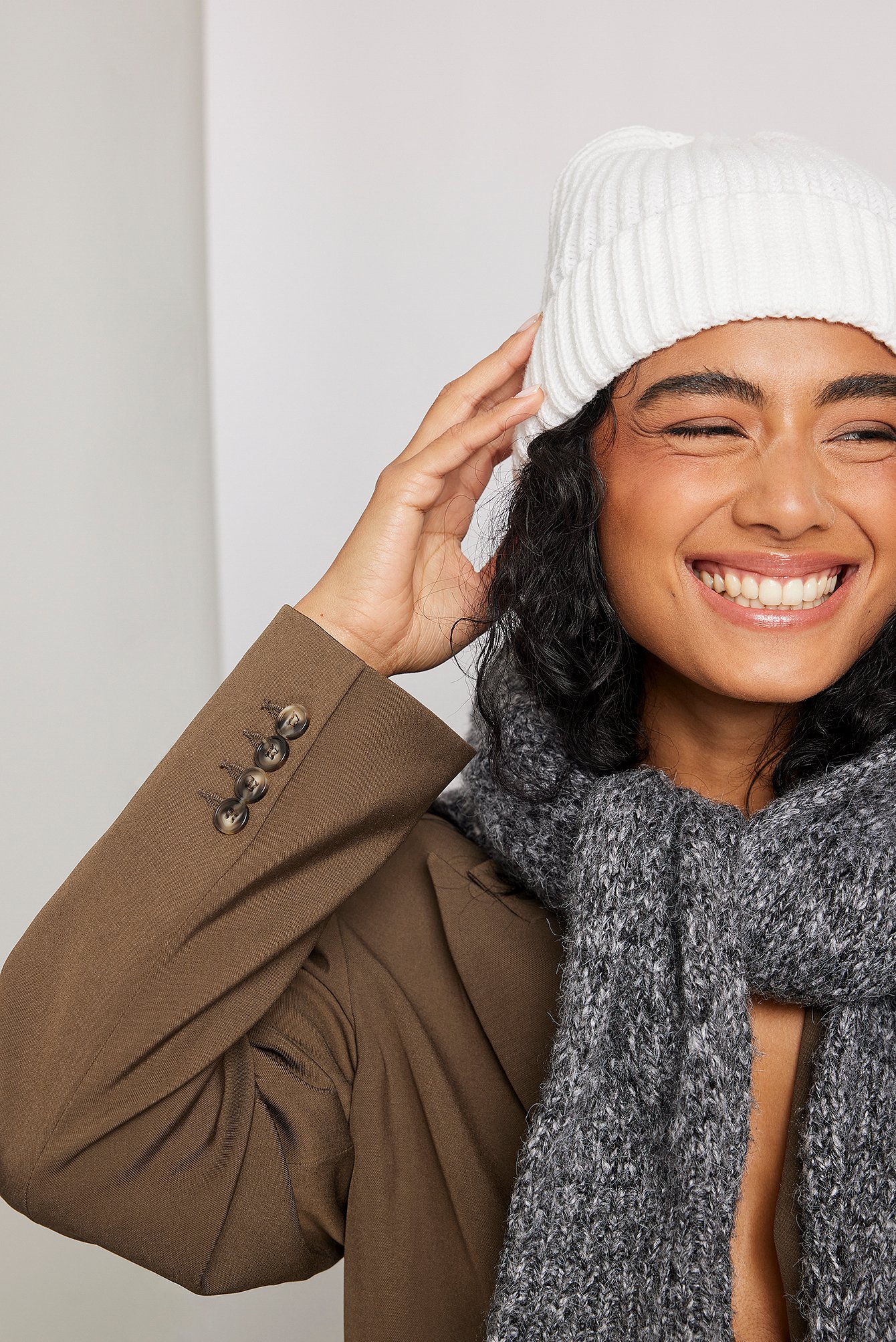 Recycelte schlichte Strickmütze