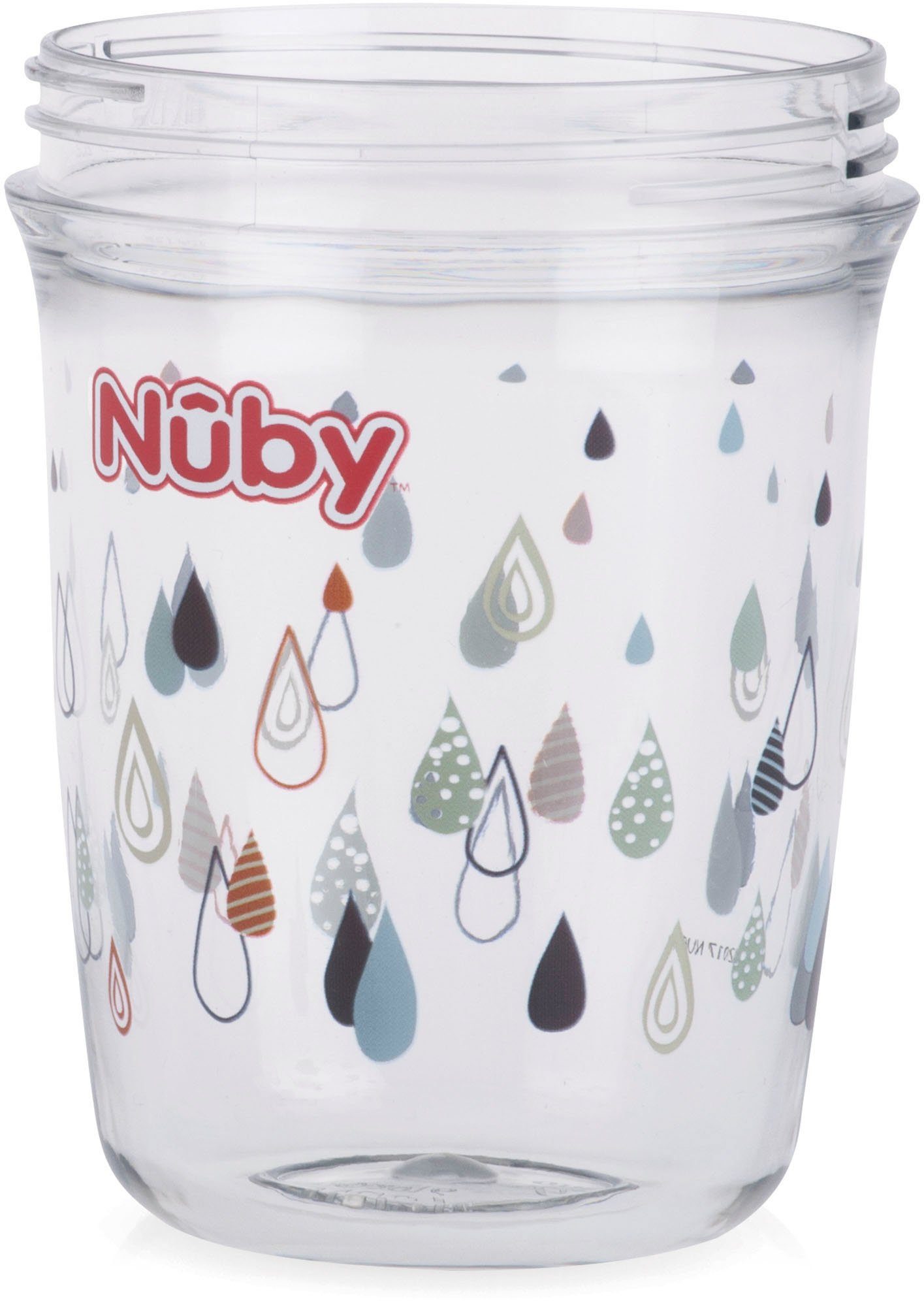 Nuby Kinderbecher 360° Trinklerntasse 240ml, grau, Kunststoff, mit Handgriffen