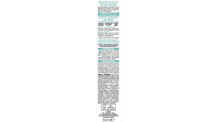 L'Oréal Bright Reveal Dark Spot UV-Fluid LSF50+ 50 ml