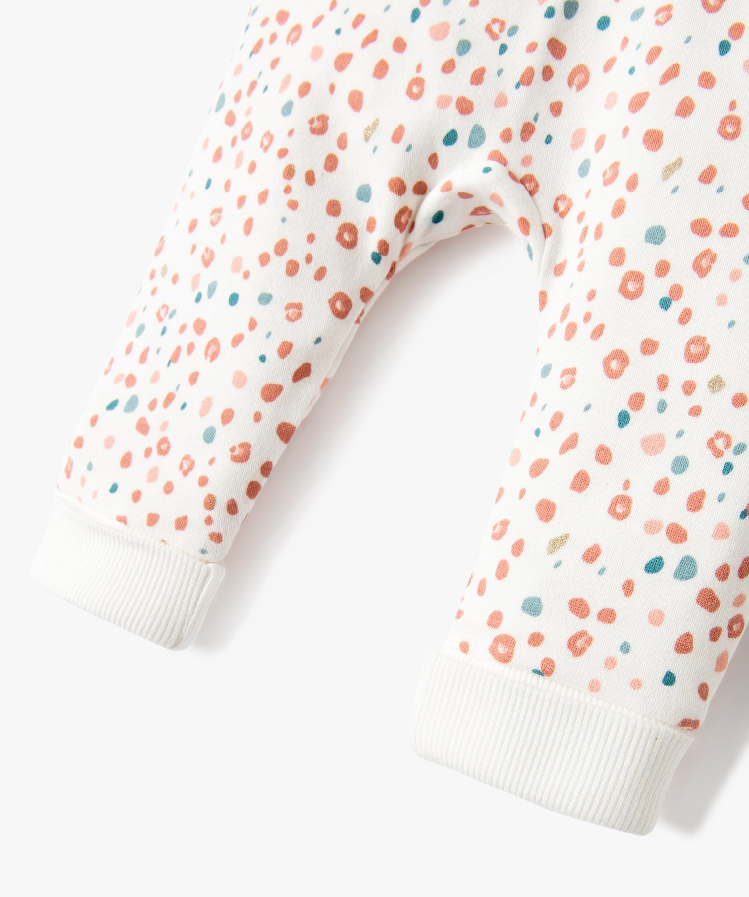 Pantalon souple en maille coton stretch bébé fille ecru | GEMO