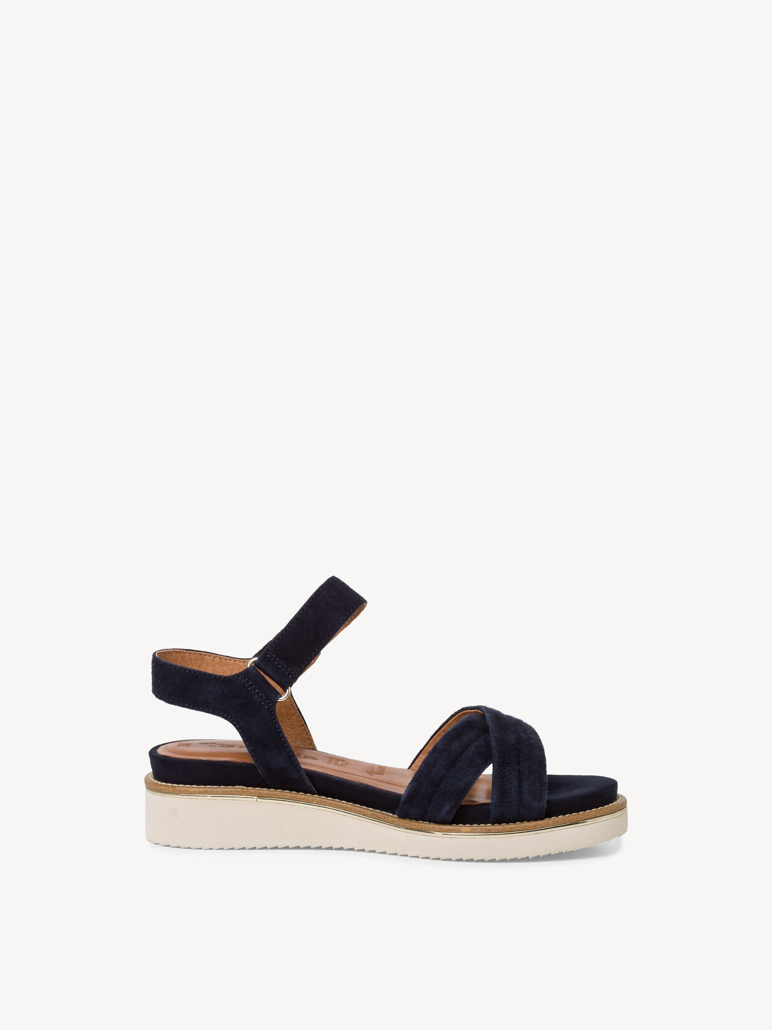 Sandale à talon en cuir - bleu