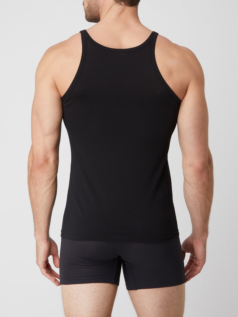 Tanktop aus Baumwolle im 2er-Pack in schwarz