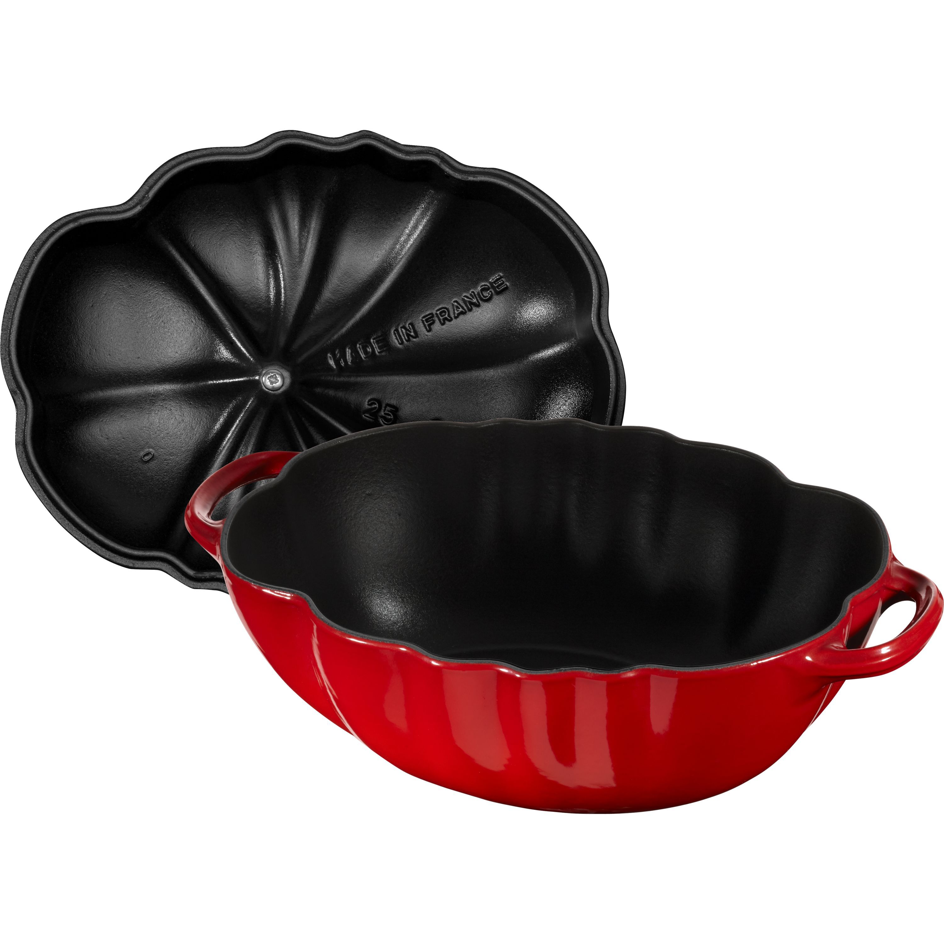 Cocotte 25 cm, Tomate, Kirsch-Rot, Gusseisen