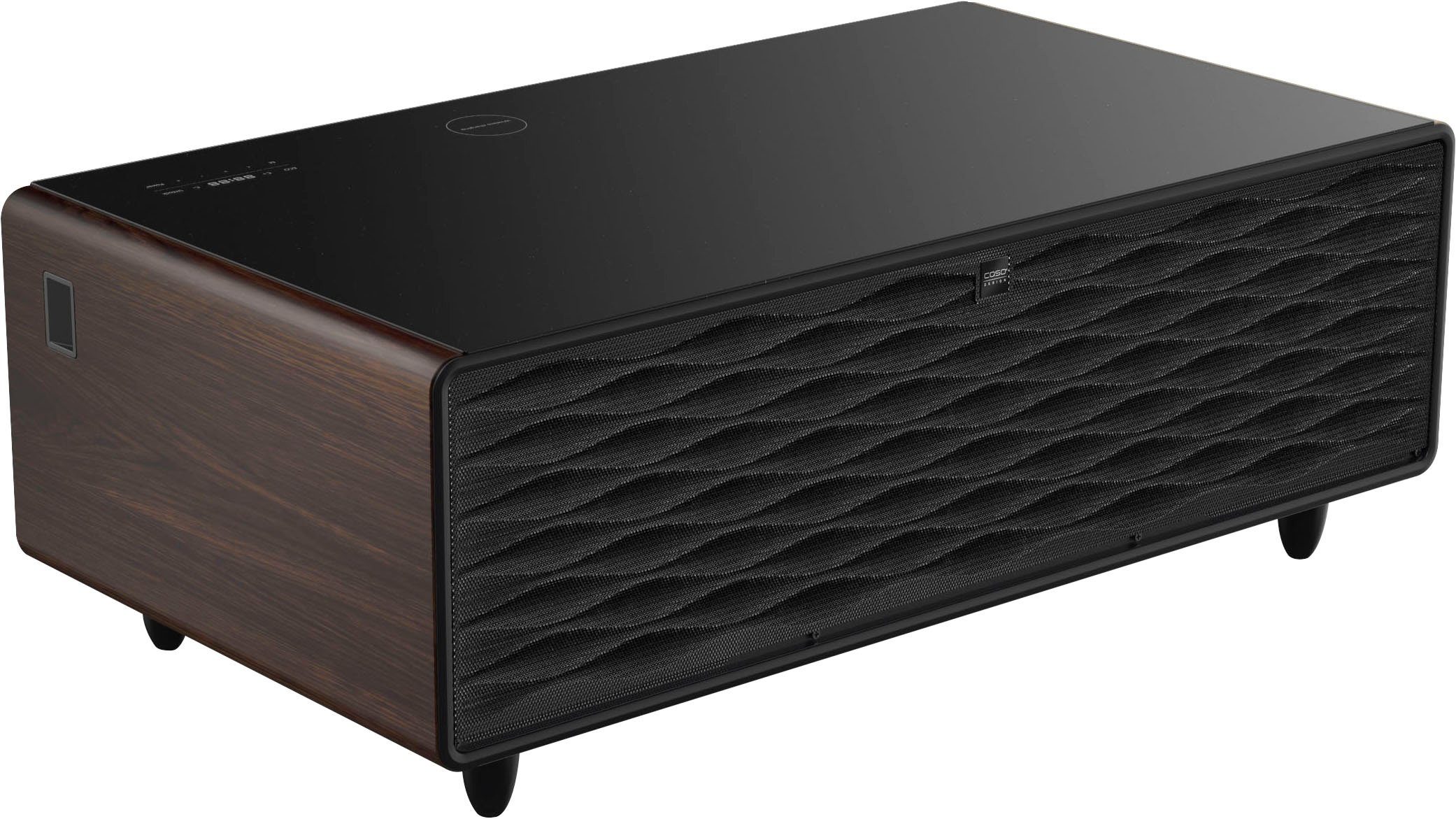 Caso Getränkekühlschrank 794, 46 cm hoch, 130,5 cm breit, Loungetisch mit Kühlfächern, Soundbar und Lademöglichkeiten