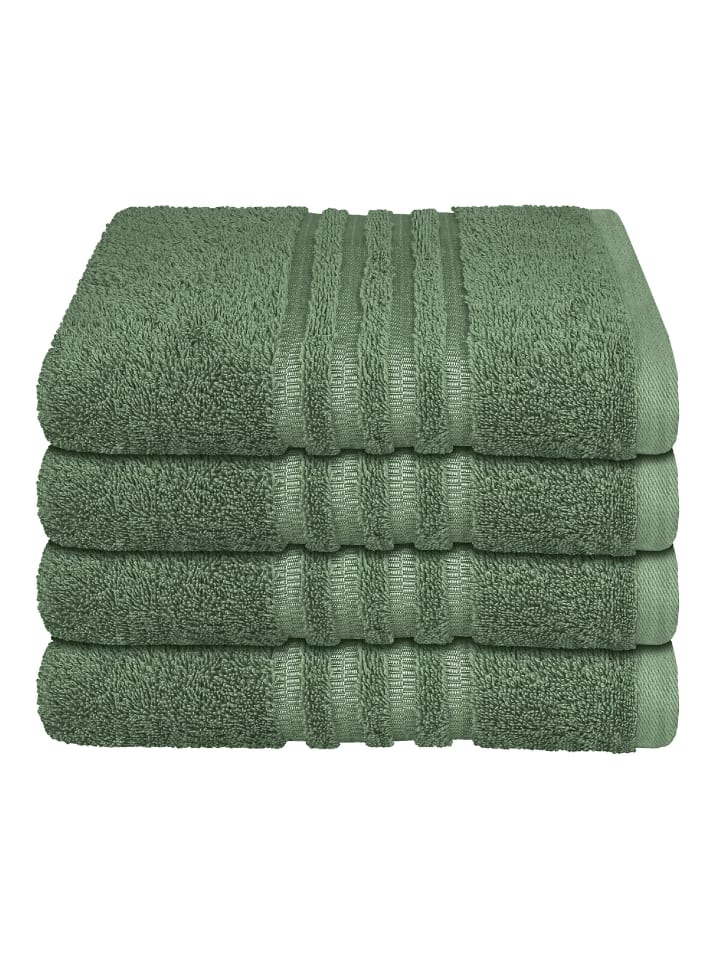 Schiesser Handtuch Milano im 4er Set in Dunkelgrün günstig kaufen 50 x 100 cm