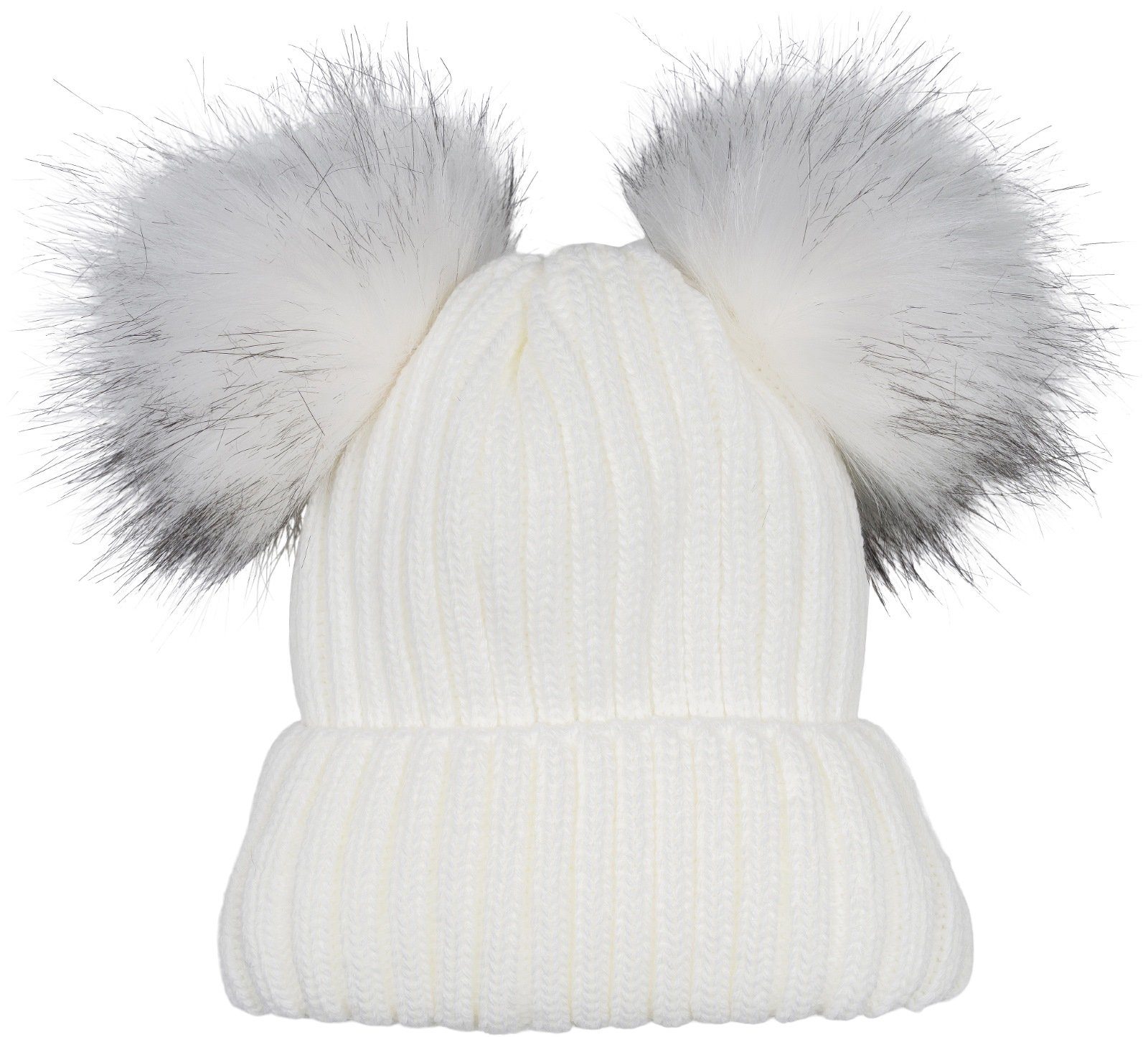 styleBREAKER Bommelmütze (1-St) Kinder Bommelmütze mit zwei Bommel