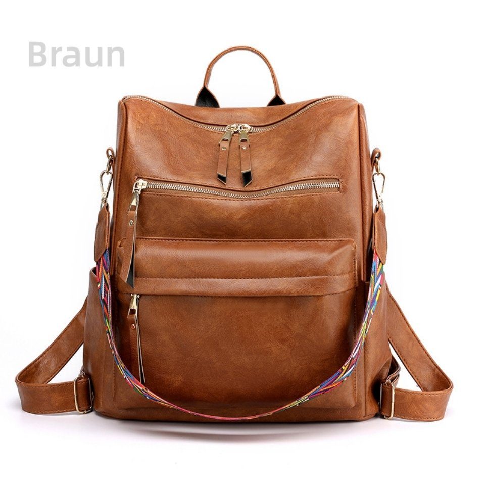 REDOM Rucksack Laptoprucksack Schulrucksack Lederrucksack Reiserucksack Leder (33x36x15 cm, Vintage, Schultertasche, Notebook Laptop Tasche, Uni Rucksack), für Herren Damen Jungen Teenager Freizeit Arbeit Business Reisen