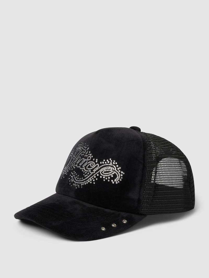 Trucker Cap mit Label-Schriftzug aus Strasssteinen Modell 'AVERY' in black