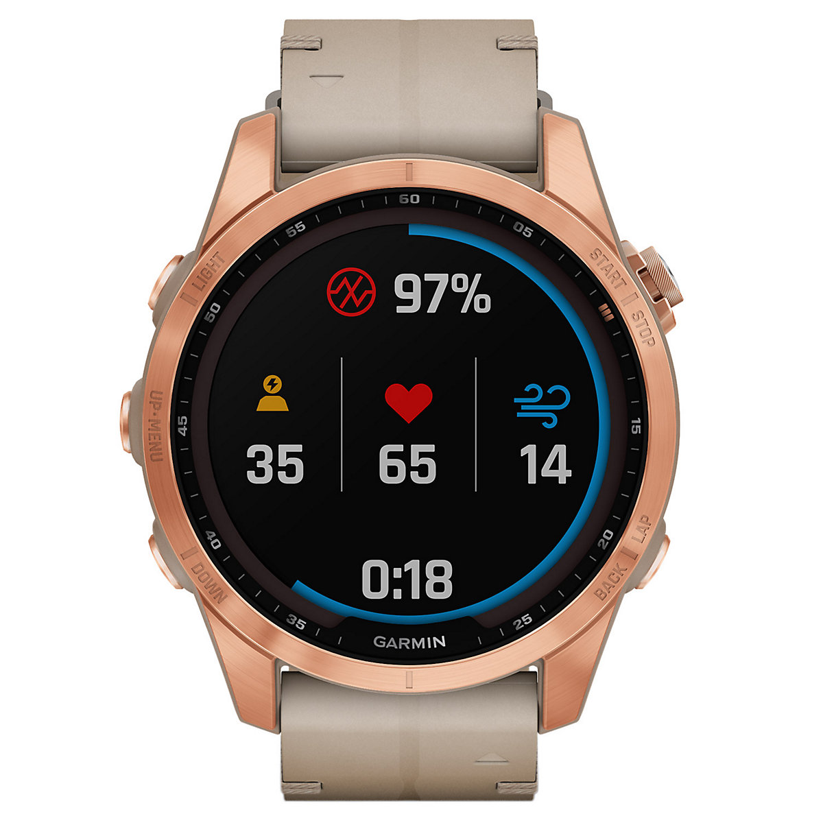 Fenix 7S Saphir Solar Titan Smartwatch kalkstein/roségold Smartwatches