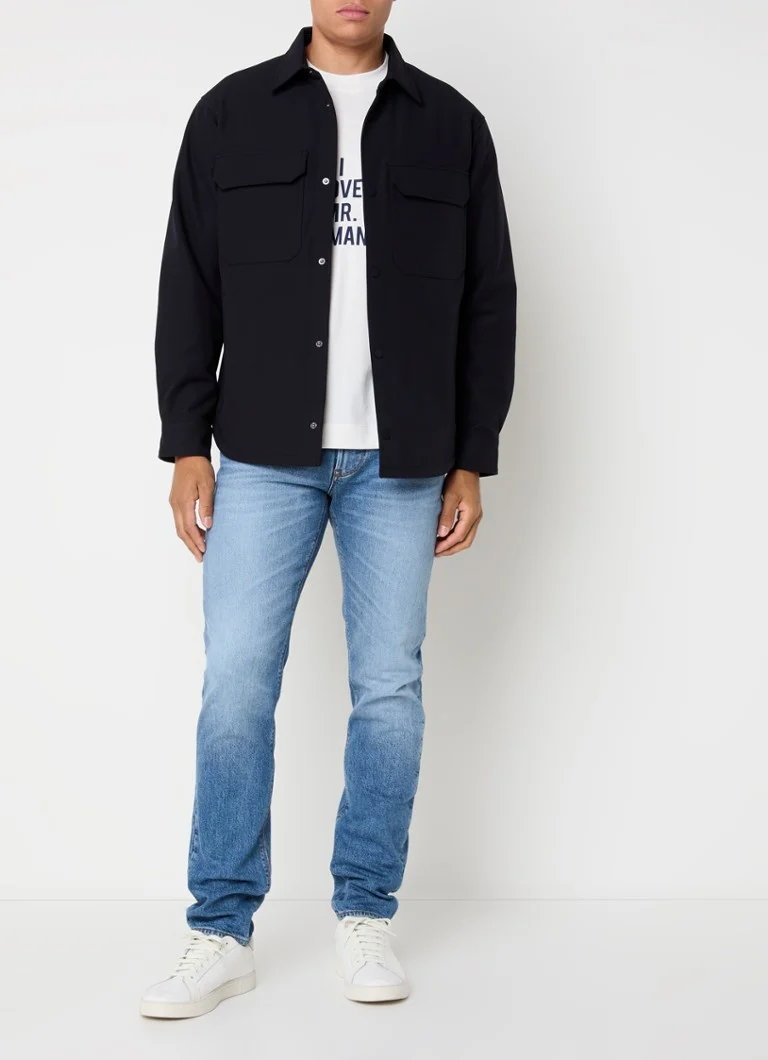 Jachetă/cămașă Emporio Armani cu buzunare la piept și laterale.