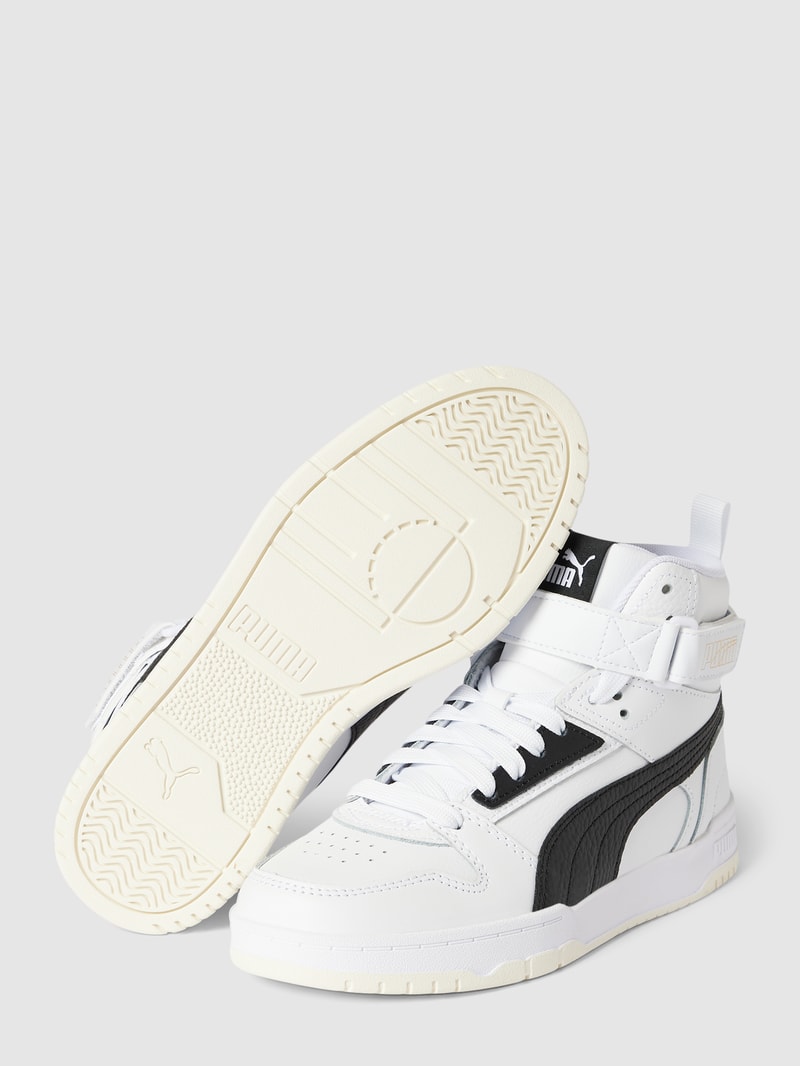 High Top Sneaker aus Leder-Mix Modell 'GAME' in weiß