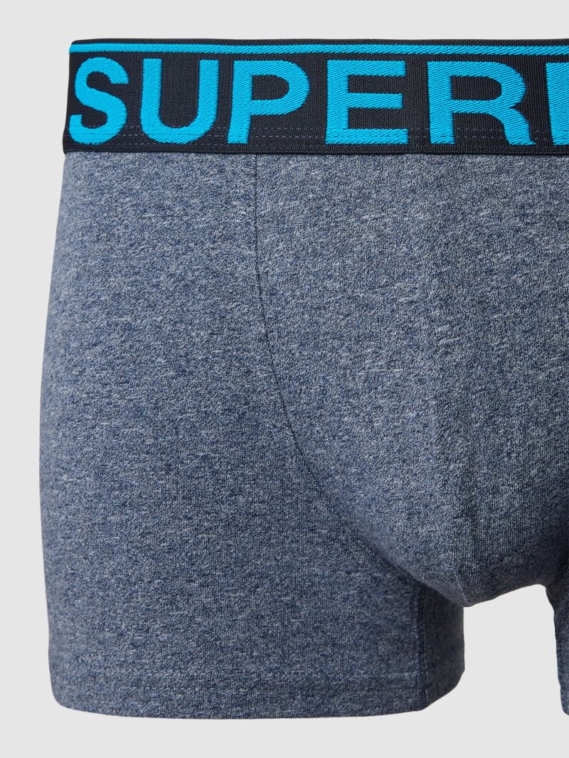 Trunks mit Label-Bund im 3er-Pack in hellblau meliert