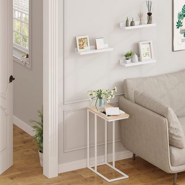 EUGAD Wandregal, Set 3-tlg., Schweberegal Weiß Bilderleiste aus MDF