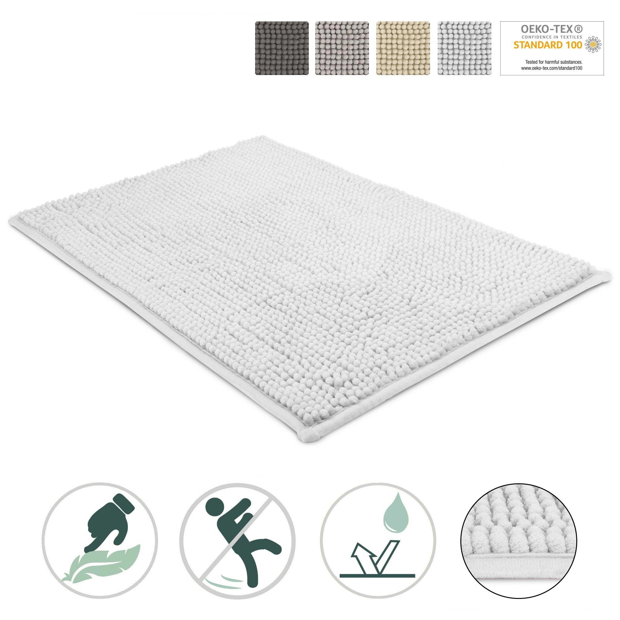 Badematte BeauMare WR Beautissu, 100% Polyester, rechteckig, ruschfester Badezimmerteppich 120x70cm