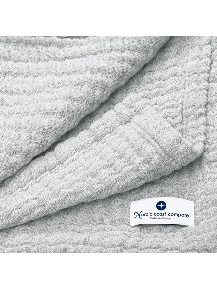 nordic coast company  Babydecke 4 in 1 groß in Grau - 90 x 120 cm  günstig kaufen onesize