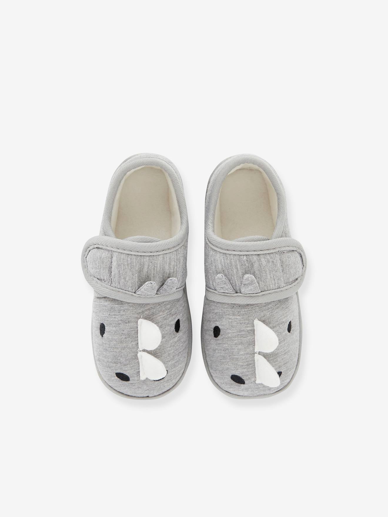 Chaussons fantaisie bébé garçon gris