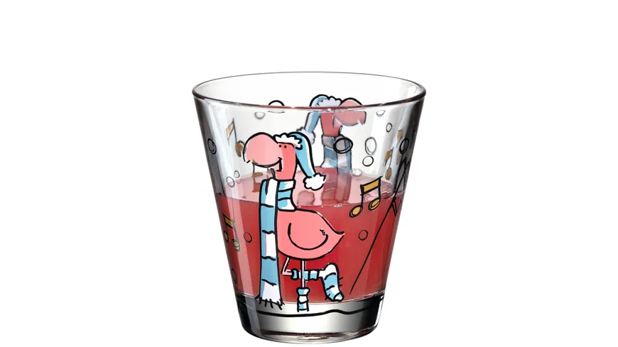 LEONARDO Becher Glas Flamingo Natale mehrfarbig