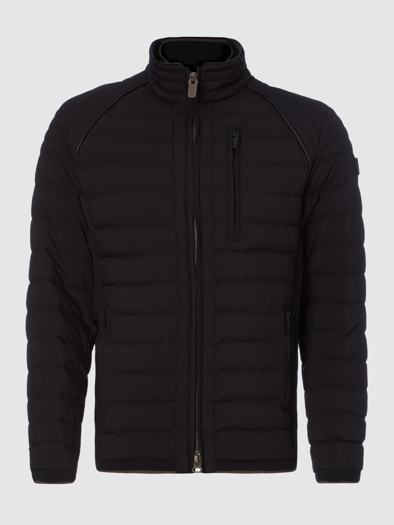 Steppjacke mit Stehkragen Modell 'MOL' in schwarz