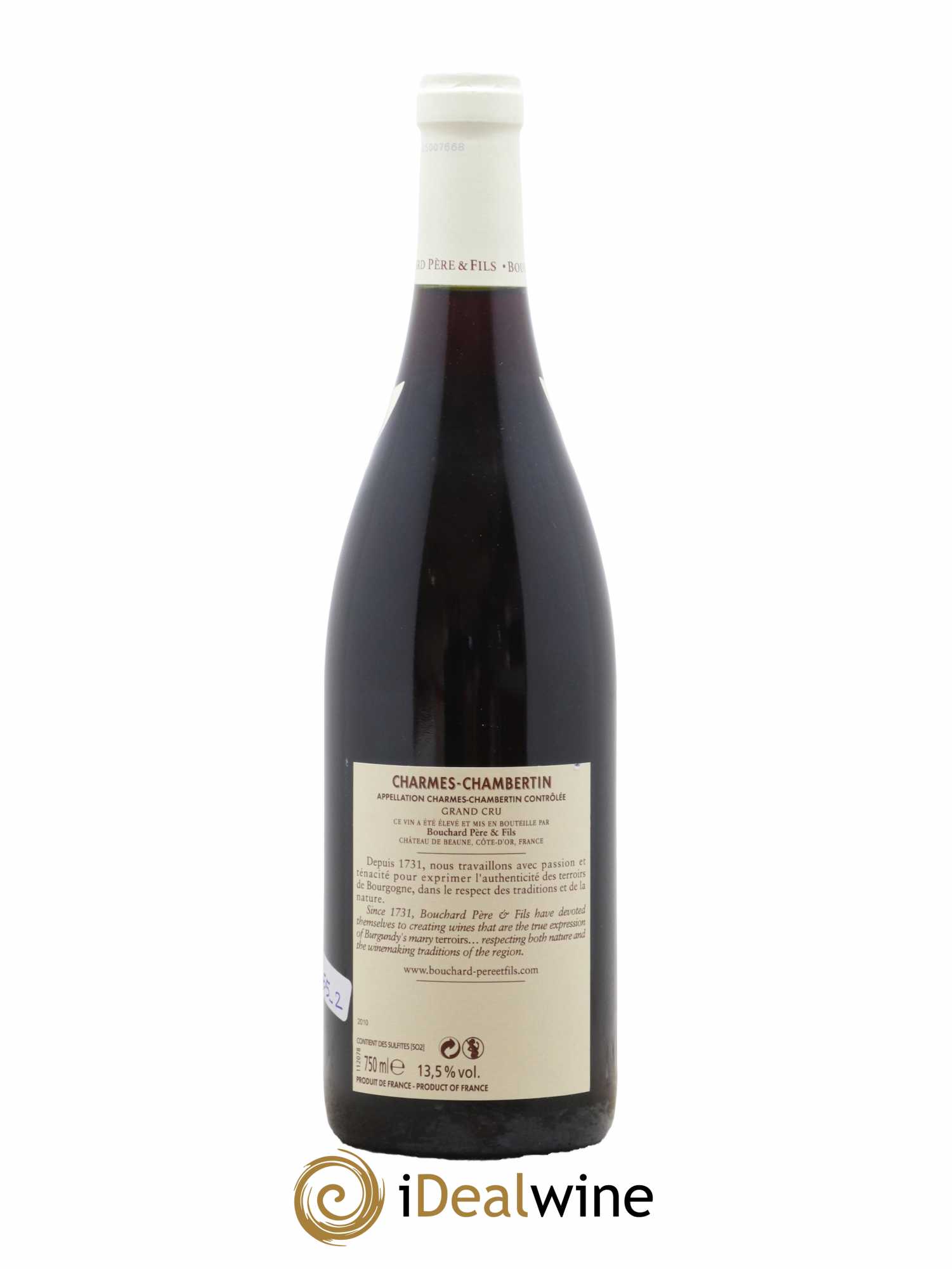 Charmes-Chambertin Grand Cru Bouchard Père & Fils  2010 - Lot de 1 Bouteille