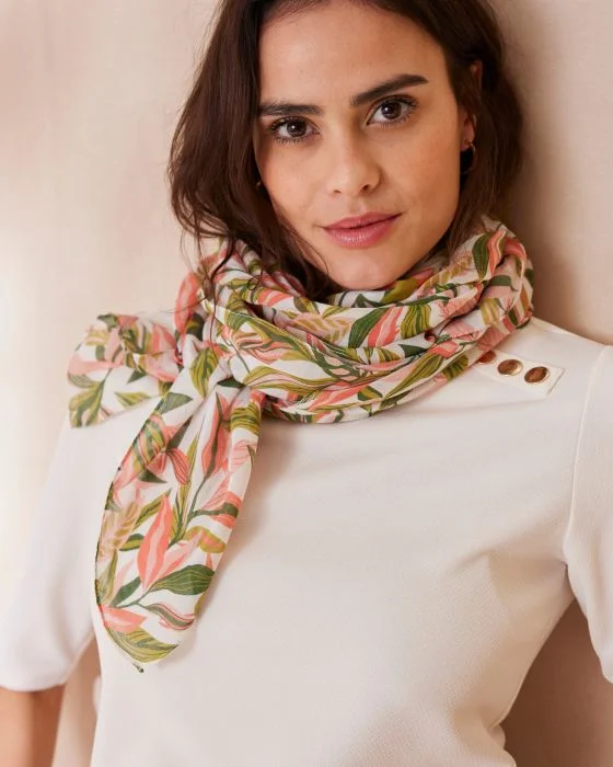 Foulard voile imprimé