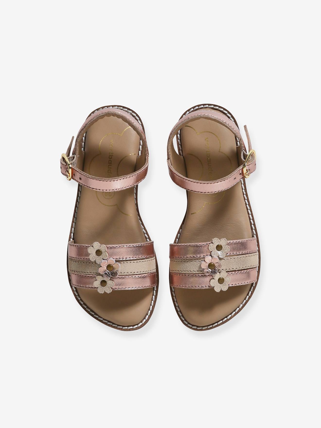 Vertbaudet Kinder Sandalen mit Anziehtrick - ocker