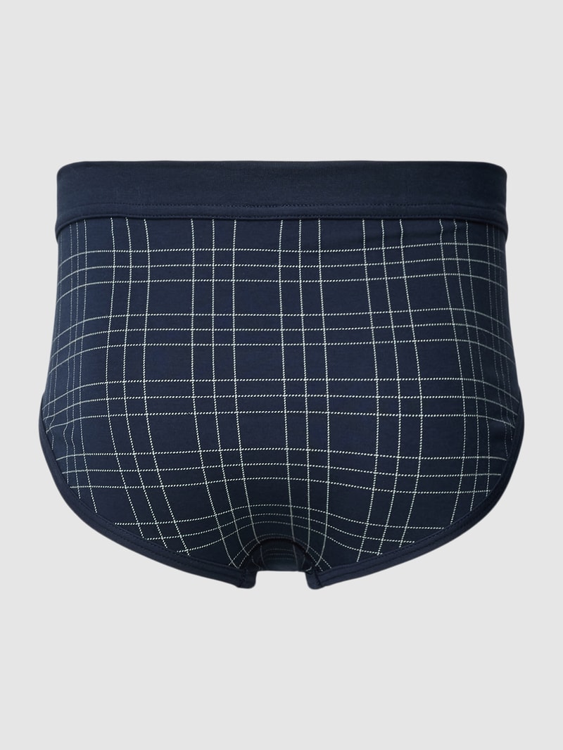 Slip mit grafischem Muster Modell 'FINE INTERLOCK' in dunkelblau