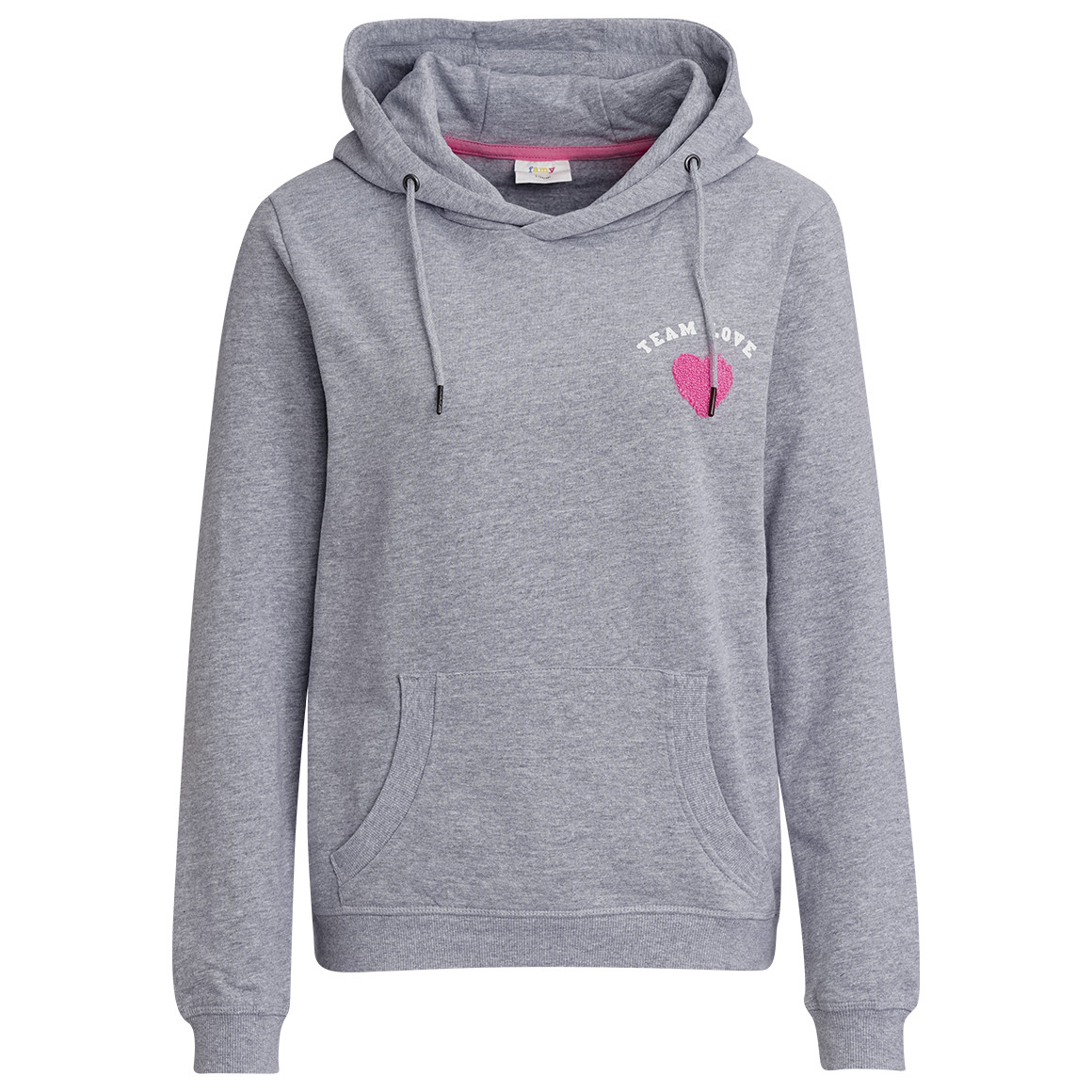 Damen Hoodie mit Herz-Applikation