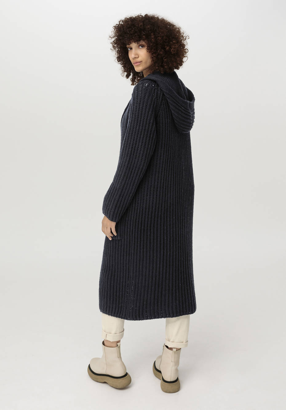 Strickmantel aus Bio-Baumwolle und Bio-Merinowolle