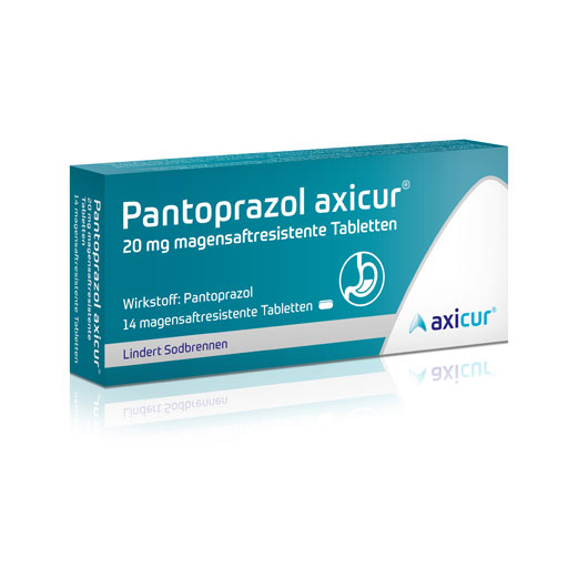 PANTOPRAZOL axicur 20 mg magensaftres.Tabletten  14 St  Tabletten, magensaftresistent