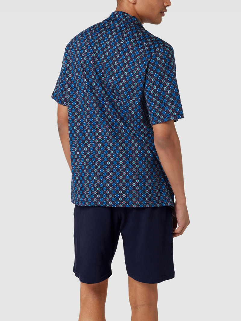 Pyjama mit Allover-Muster Modell 'MARVIN' in dunkelblau