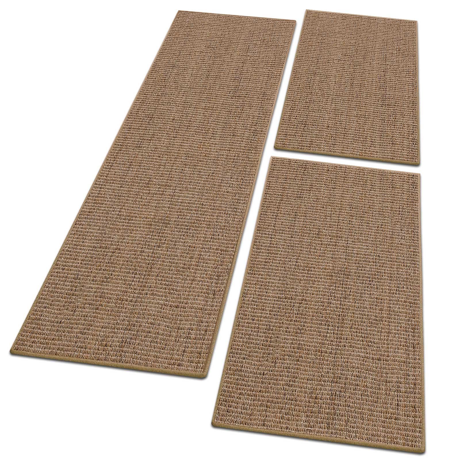 Bettumrandung Sylt Kork, 3 Größen, Teppichläufer, ideal im Schlafzimmer Floordirekt, Höhe 6 mm, (3-tlg), Sisal