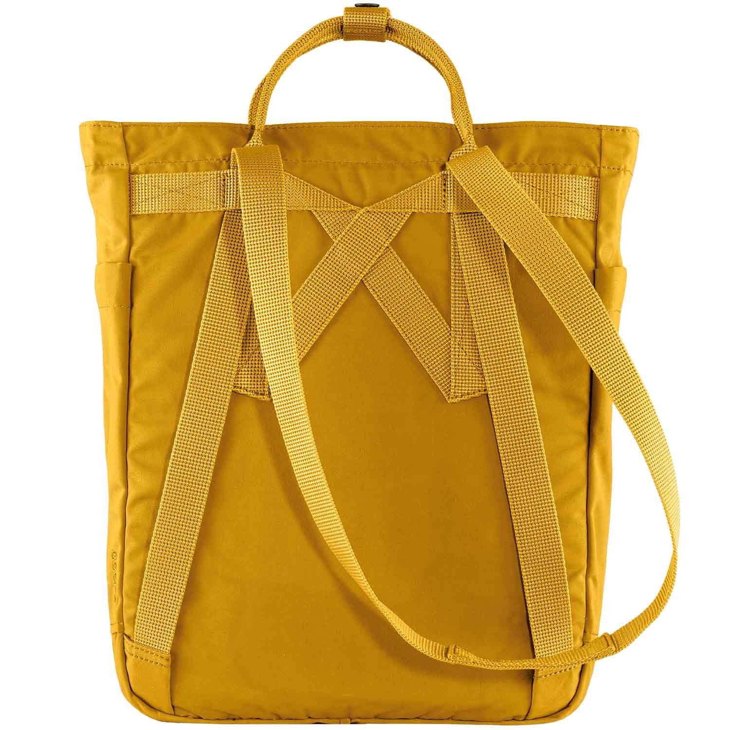 Fjällräven Umhängetasche Fjällräven Shopper/Rucksack 2in1 Kanken Totepack ochre (Stück, Stück), Reißverschluss